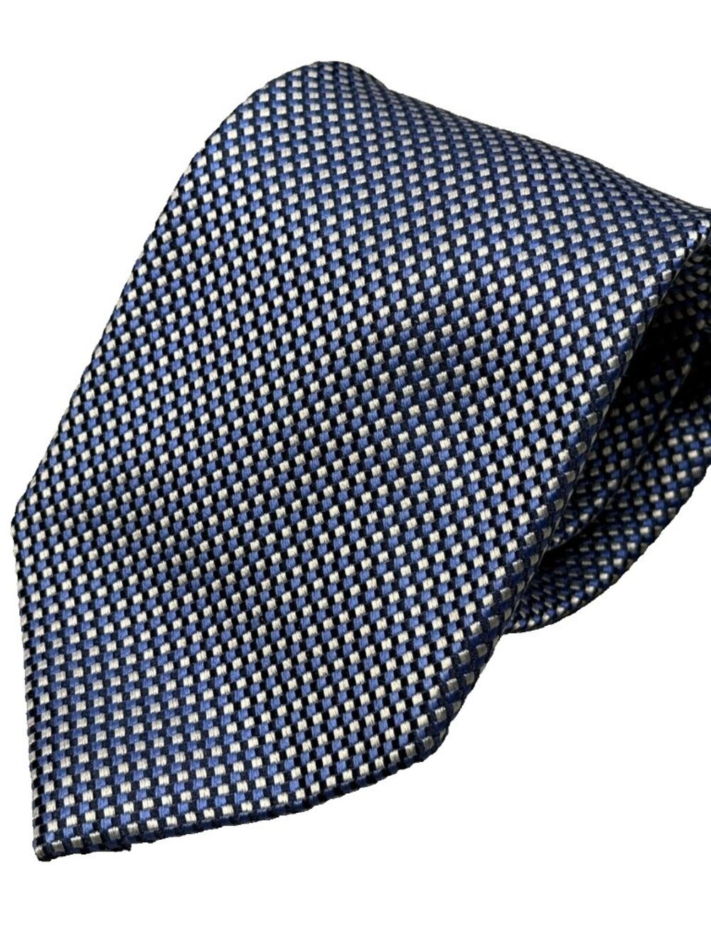Beau Brummel Soho Tie 100% Silk Handmade Woven Blue 3.5"